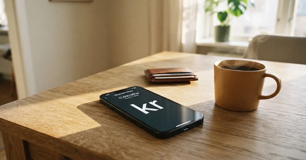Mobiltelefon på ett träbord bredvid en plånbok och en kopp kaffe — casinon med uttag i sverige